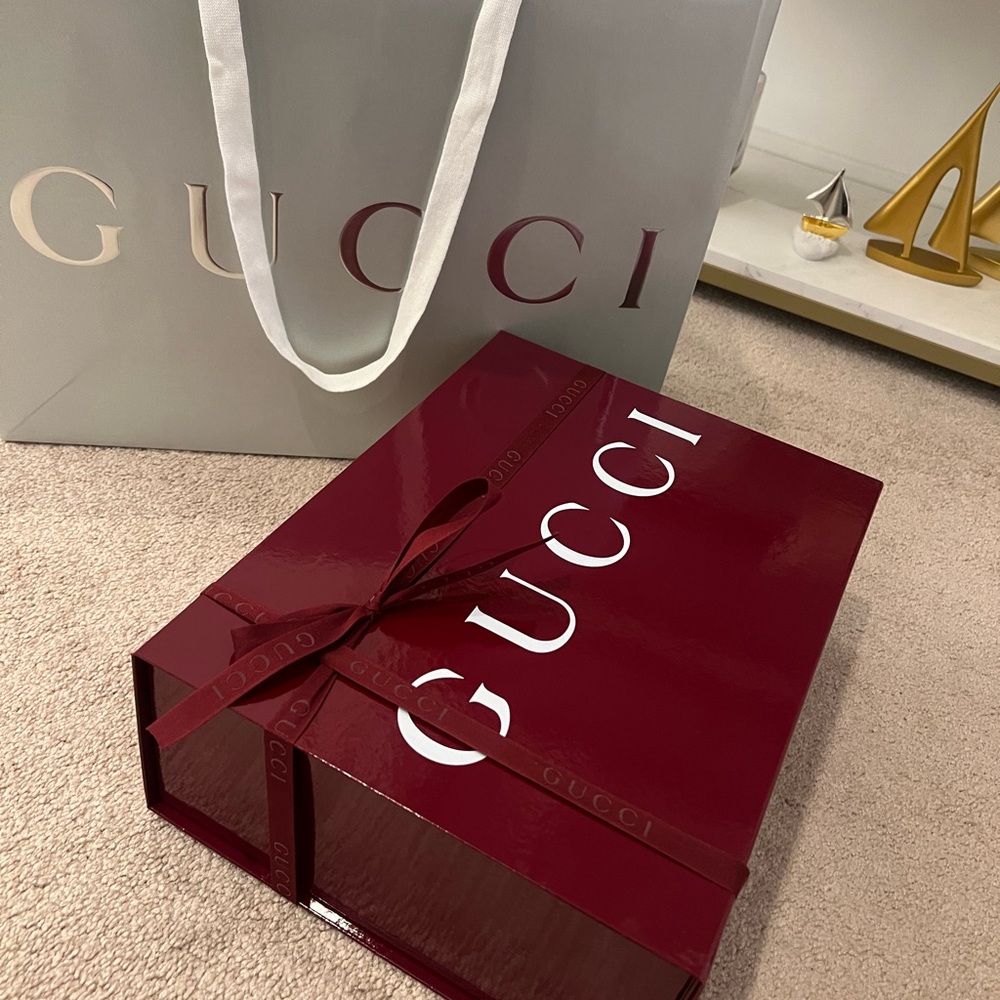 Gucci Burgundy Gift Box with Ribbon